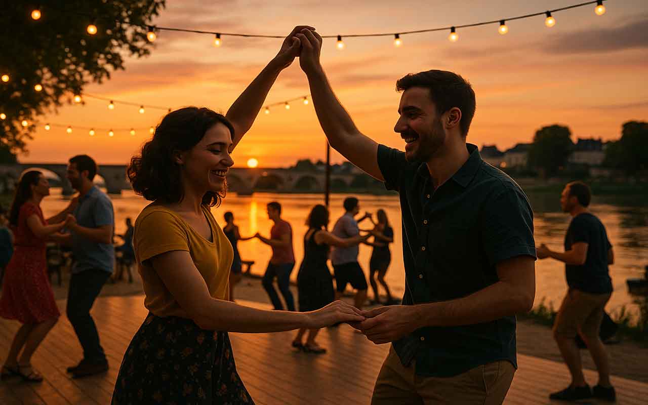 soirée au bord de Loire à Saumur