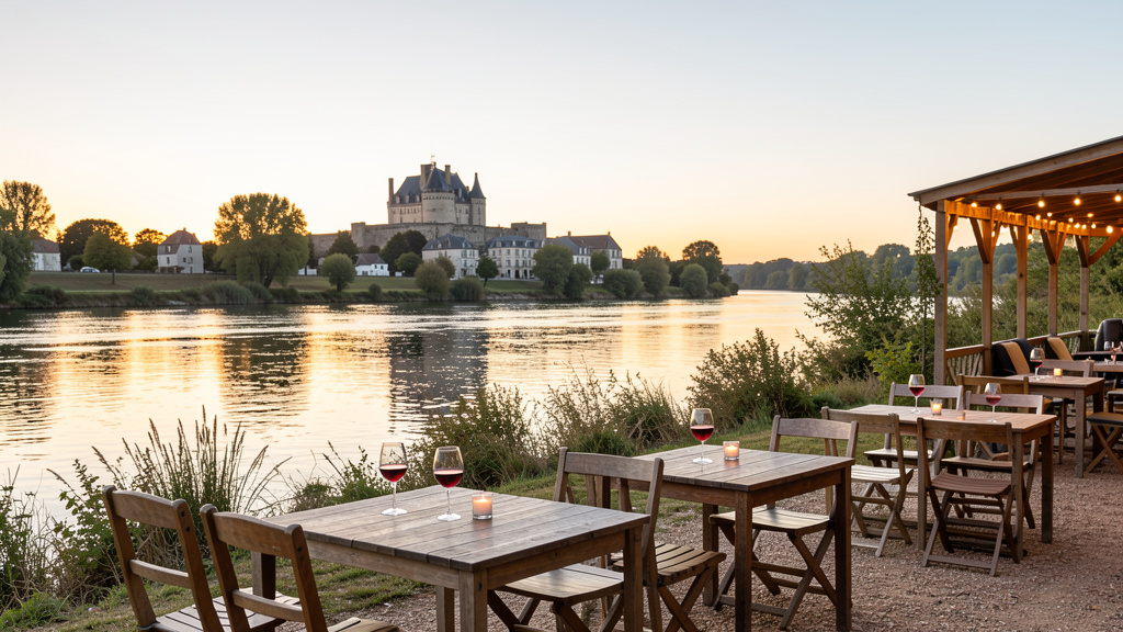 Ambiance soirée  bord de la Loire  Saumur : détente, lumière et authenticité