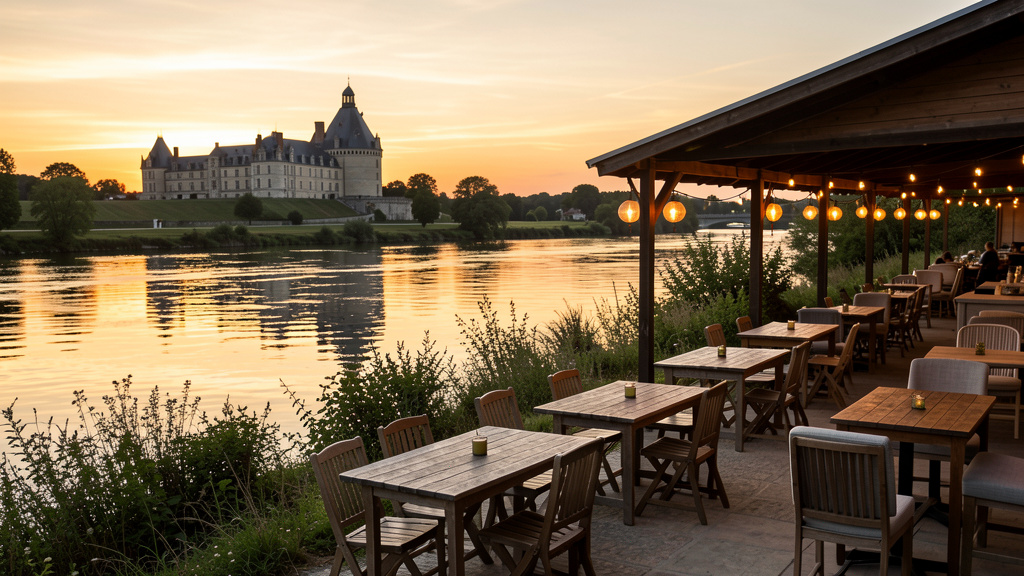 soirée au bord de Loire à Saumur